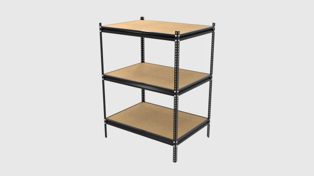 heavy duty industrial metal shelf 1 3D Model .c4d .max .obj .3ds .fbx .stl .blend 