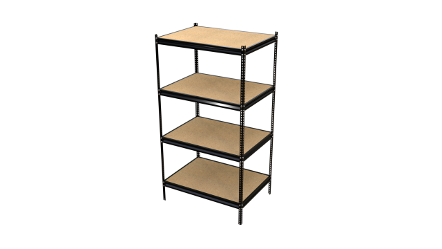 heavy duty industrial metal shelf 2 3D Model .c4d .max .obj .3ds .fbx .stl .blend 