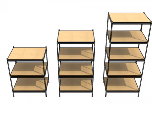 cole&ccedil;&atilde;o de prateleiras de metal resistente Modelo 3D