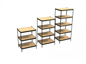 cole&ccedil;&atilde;o de prateleiras de metal resistente Modelo 3D