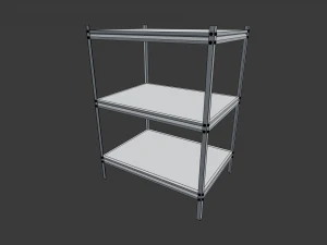 cole&ccedil;&atilde;o de prateleiras de metal resistente Modelo 3D