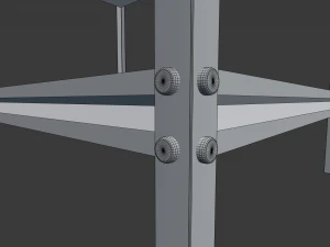 cole&ccedil;&atilde;o de prateleiras de metal resistente Modelo 3D