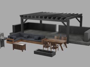 outdoor patio asset collection 3D Model