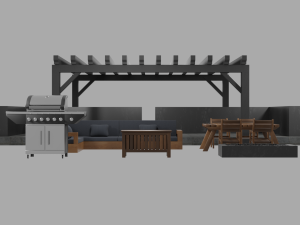 outdoor patio asset collection 3D Model