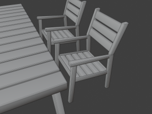 outdoor wooden patio dining set 3D Модель