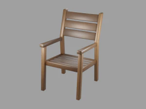 outdoor wooden patio dining set 3D Model