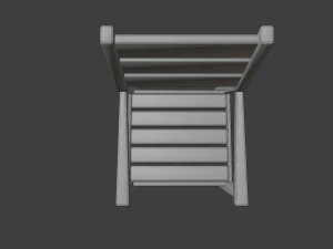 outdoor wooden patio dining set 3D Model