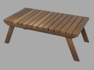 outdoor wooden patio dining set 3D Model