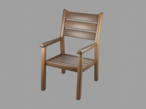 outdoor wooden patio dining chair 3D 模型