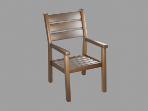 outdoor wooden patio dining chair Modello 3D