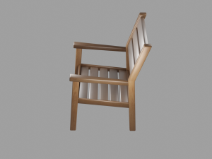 outdoor wooden patio dining chair Modello 3D