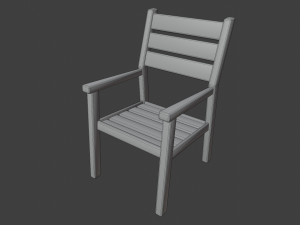 outdoor wooden patio dining chair Modello 3D