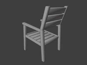 outdoor wooden patio dining chair Modello 3D