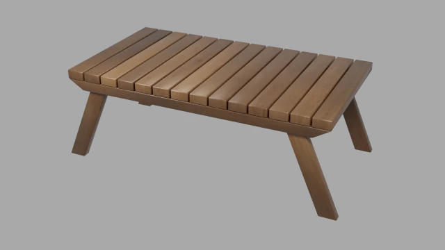 outdoor wooden patio dining table 3D Model .c4d .max .obj .3ds .fbx .stl .blend