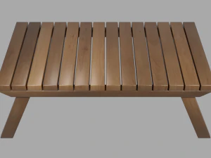 outdoor wooden patio dining table 3D Model
