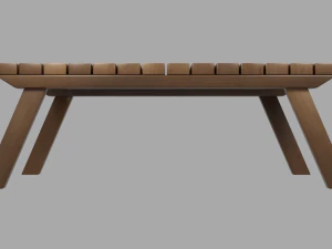 outdoor wooden patio dining table 3D Model