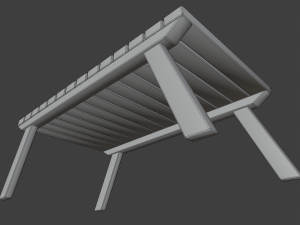 outdoor wooden patio dining table Modèle 3D