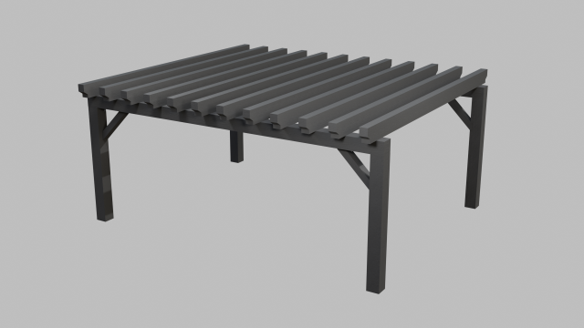 outdoor wooden patio pergola 3D मॉडल .c4d .max .obj .3ds .fbx .stl .blend 