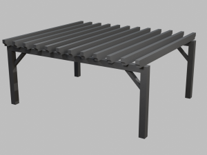 outdoor wooden patio pergola 3D मॉडल