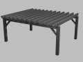 outdoor wooden patio pergola 3D Model