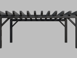 outdoor wooden patio pergola 3D मॉडल