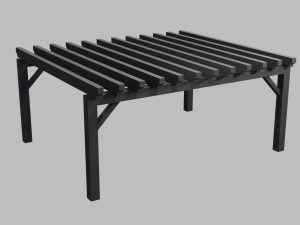 outdoor wooden patio pergola 3D मॉडल