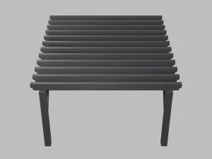 outdoor wooden patio pergola 3D Model