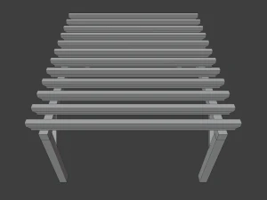 outdoor wooden patio pergola 3D Model