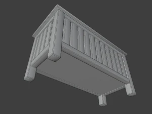 आउटडोर लकड़ी के आँगन भंडारण टोकरा 3D मॉडल