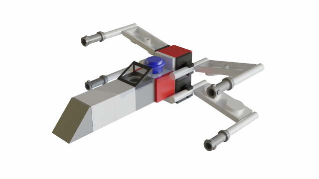 miniature lego star wars x wing 3D