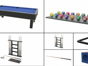 cole&ccedil;&atilde;o de mesas de sinuca Modelo 3D