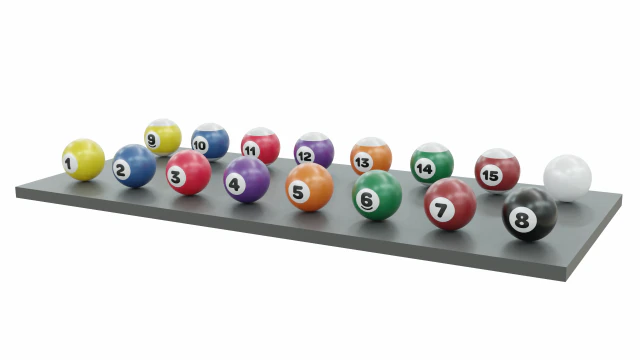 Set di palline da biliardo per tavolo da biliardo Modello 3D .c4d .max .obj .3ds .fbx .stl .blend 