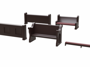 church pew furniture set 3D 模型