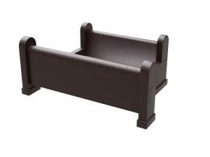 church pew furniture set 3D Model