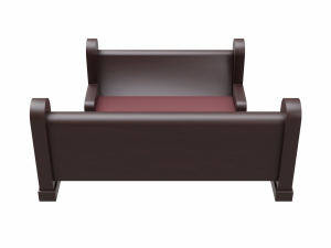 church pew furniture set 3D 模型