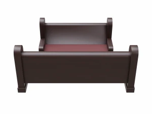 church pew furniture set 3D Model