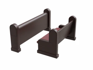 church pew furniture set 3D Model
