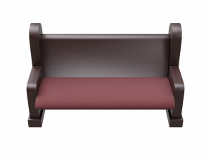 church pew furniture set 3D 模型