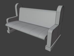 church pew furniture set 3D 模型