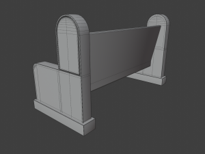 church pew furniture set 3D 模型