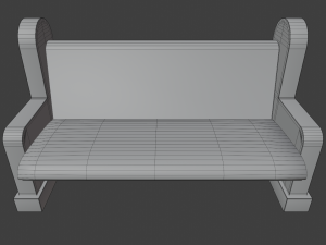 church pew furniture set 3D 模型