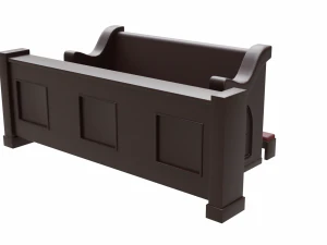 church pew furniture set 3D Model