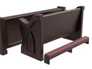 church pew furniture set 3D Model