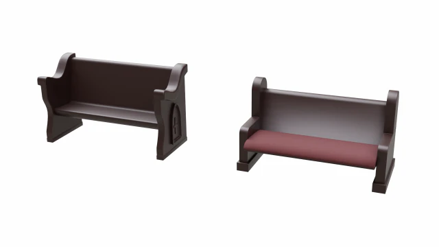 church pew set 3D Model .c4d .max .obj .3ds .fbx .stl .blend 