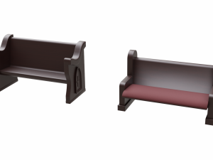 church pew set Modelo 3D