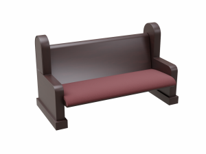 church pew set 3D मॉडल