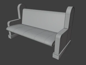 church pew set 3D Model