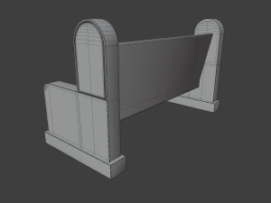 church pew set 3D Model