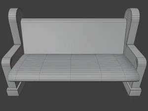 church pew set 3D Model