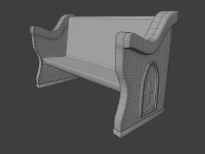 church pew set 3D Model